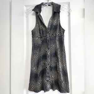 Urban Outfitters Black and Tan Tia Knit Mini Dress Size Small Petite